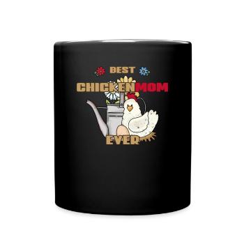 Vintage Chicken Watering Can Best Chickenmom ever - Full Colour Mug - black - Front