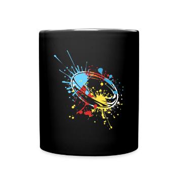 Splash Art Rugby - Tasse einfarbig - Schwarz - Vorne