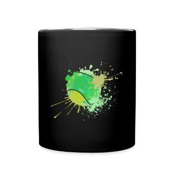 Balle de tennis Splash Art - Mug uni - noir - Devant