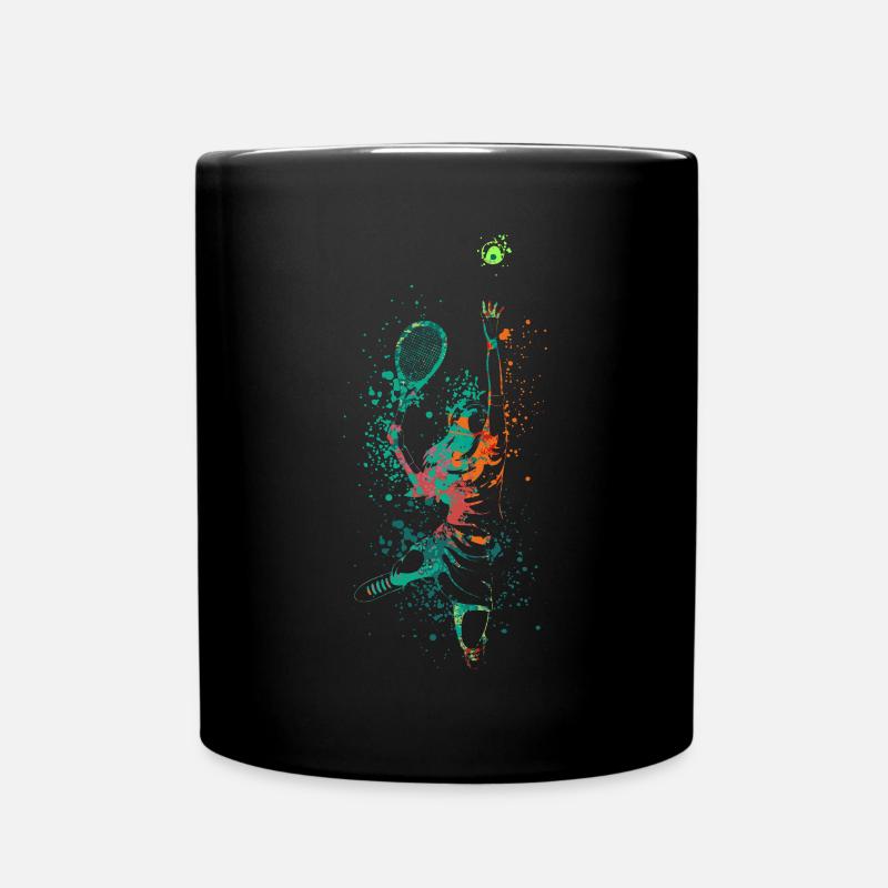 Splash Art Tennis Player - Tasse einfarbig - Schwarz