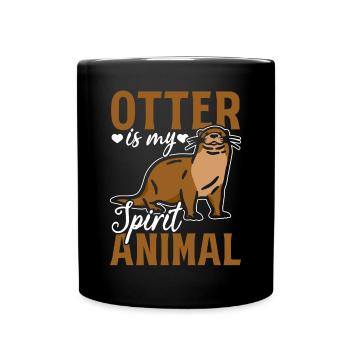 Otter Lover Cute Otter - Otter Is My Spirit Animal - Tasse einfarbig - Schwarz - Vorne