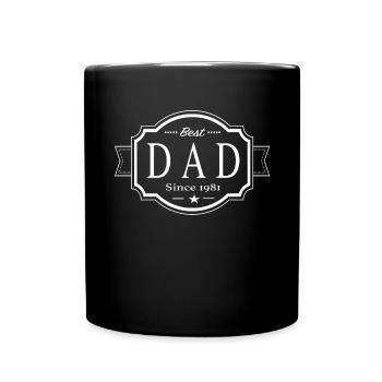 Bester Papa Seit 1981 - Tasse einfarbig - Schwarz - Vorne