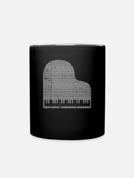 Klavier - Tasse einfarbig - Schwarz