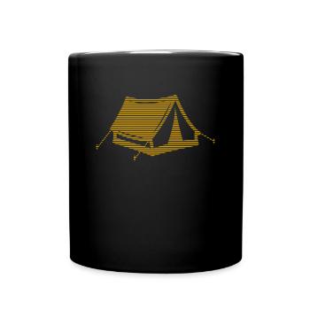 Zelten - Tasse einfarbig - Schwarz - Vorne