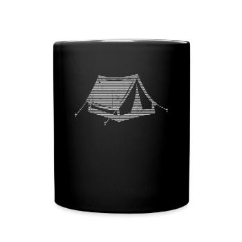 Zelten - Tasse einfarbig - Schwarz - Vorne