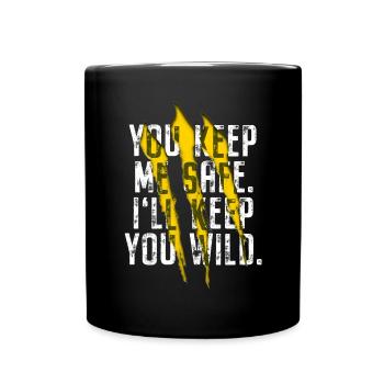 You Keep Me Safe I'll Keep You Wild Valentine's Day - Full Colour Mug - black - Front