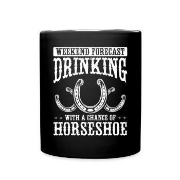 Horseshoe Pitching Beer Drinker Drinking Tosser - Tasse einfarbig - Schwarz - Vorne