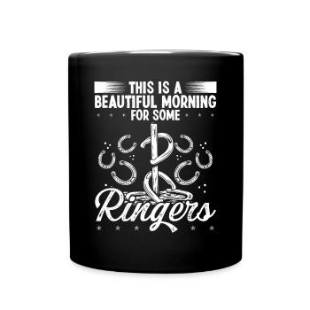 Horseshoe Pitching Thrower Game Ringer Tosser - Full Colour Mug - black - Front