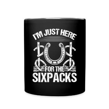 Horseshoe Pitching Im just here Sixpacks TosserHor - Tasse einfarbig - Schwarz - Vorne