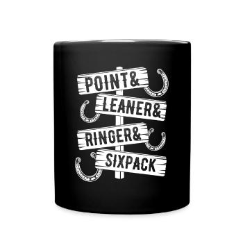 Horseshoe Pitching Leaner Sixpack Ringer Tosser - Tasse einfarbig - Schwarz - Vorne