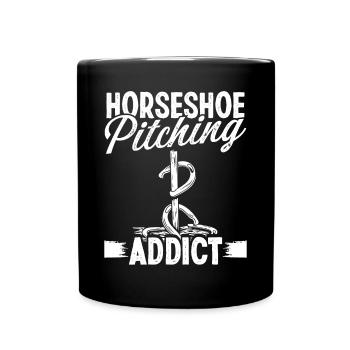 Horseshoe Pitching Thrower Pitcher Addict Tosser - Tasse einfarbig - Schwarz - Vorne