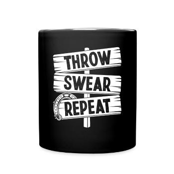 Horseshoe Pitching Throw Swear Repeat Tosser - Tasse einfarbig - Schwarz - Vorne