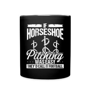 Horseshoe Pitching Thrower Game Pitcher Tosser - Full Colour Mug - black - Front