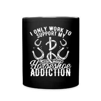 Horseshoe Pitching Game Thrower Tosser - Full Colour Mug - black - Front
