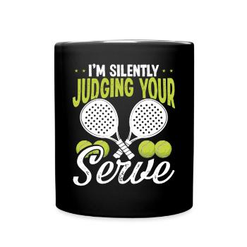 Match de joueur de paddle-tennis Juger silencieusement le service - Mug uni - noir - Devant