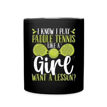 Joueur de paddle-tennis Match Play comme une fille - Mug uni - noir - Devant