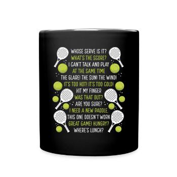 Paddle Tennis Player Match Paddle Tennis Team - Tasse einfarbig - Schwarz - Vorne