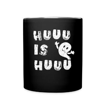 Halloween Gespenst Geist Geisterstunde - Tasse einfarbig - Schwarz - Vorne