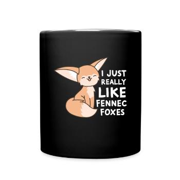 Fennec Fox I Just Really Like Fennec Foxes - Full Colour Mug - black - Front
