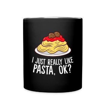 J’aime vraiment les pâtes ok pâtes drôles - Mug uni - noir - Devant
