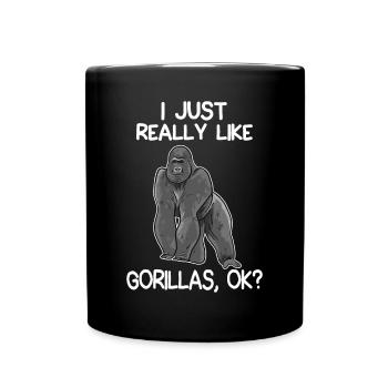I Just Really Like Gorillas Funny Gorilla Lover - Full Colour Mug - black - Front