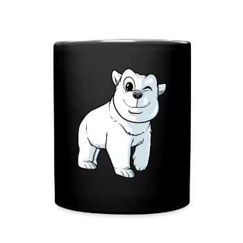 Mignon ours polaire - Mug uni - noir - Devant