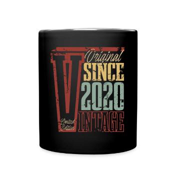 2020 Anniversaire Année de naissance Année de construction Vintage Rétro - Mug uni - noir - Devant