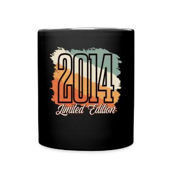 2014 Année de naissance Anniversaire Année de construction Vintage Rétro - Mug uni - noir - Devant