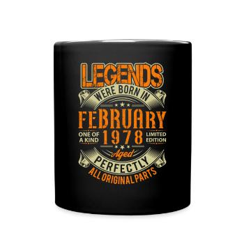 1978 Februar Geburtstag Legende - Tasse einfarbig - Schwarz - Vorne