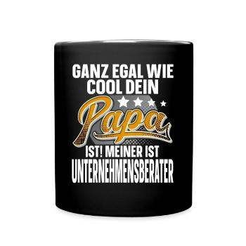 Unternehmensberater Papa Vater Vatertag Cooler Pap - Tasse einfarbig - Schwarz - Vorne