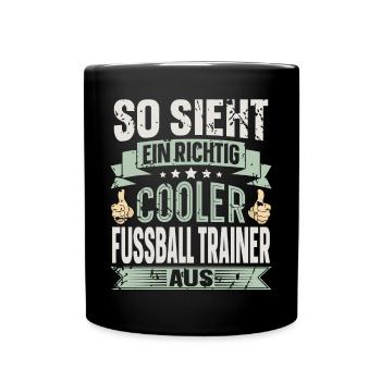 Fussball Trainer - Tasse einfarbig - Schwarz - Vorne