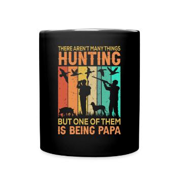 Père et fils chasseur de chasse disant - Mug uni - noir - Devant