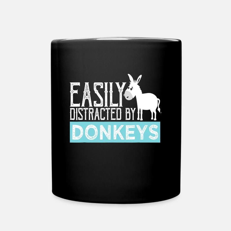 Donkeys Easily Distracted - Donkey Gifts For Donke - Full Colour Mug - black