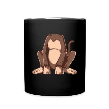 Easy Monkey Kostüm Affe Körper Kopflos Affe Co - Tasse einfarbig - Schwarz - Vorne