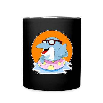 Dolphin Sunglasses - Full Colour Mug - black - Front