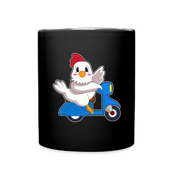 Chicken Scooter - Full Colour Mug - black - Front