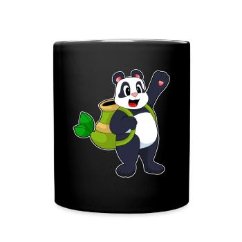 Panda Schüler Rucksack Schule - Tasse einfarbig - Schwarz - Vorne