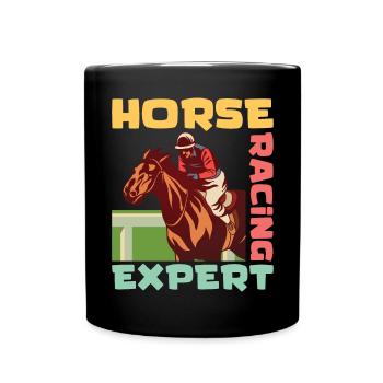 Expert en courses hippiques / Sport équestre - Mug uni - noir - Devant