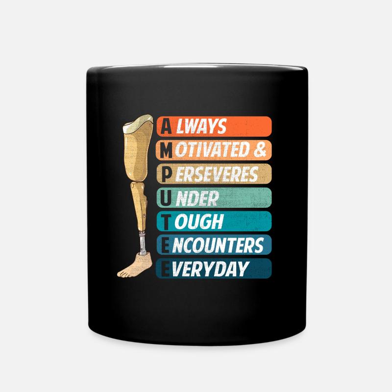 Immer motiviert & durchhalten unter harten - Tasse einfarbig - Schwarz