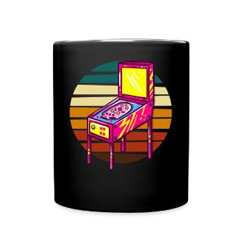 Retro Machine Pinball Machine - Full Colour Mug - black - Front