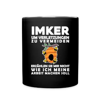 Imker Honig Imkerei Geschenk - Tasse einfarbig - Schwarz - Vorne