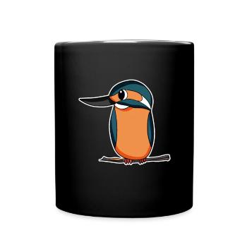Kingfisher Oiseau bleu - Mug uni - noir - Devant