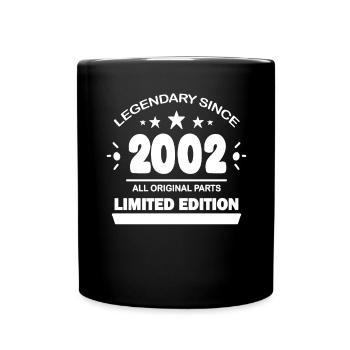 2002 - Jahrgang 2002 - Baujahr 2002 - Tasse einfarbig - Schwarz - Vorne