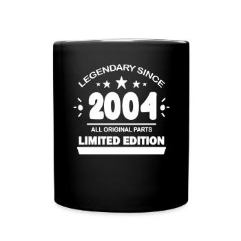 2004 - Jahrgang 2004 - Baujahr 2004 - Tasse einfarbig - Schwarz - Vorne