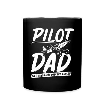 Pilot Dad Like A Normal Dad But Cool Airplane - Full Colour Mug - black - Front