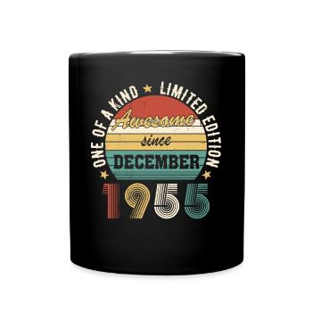 Awesome since December 1955 Birthday Gift - Full Colour Mug - black - Front