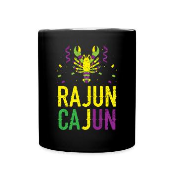 Rajun Cajun Crawfish Crayfish Lobster Mardi Gras - Full Colour Mug - black - Front