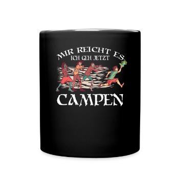 Camper Geschenkidee Camping - Tasse einfarbig - Schwarz - Vorne