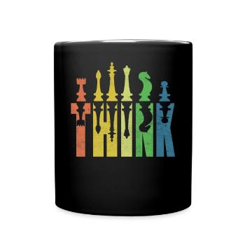 Think Funny Chess Player - Tasse einfarbig - Schwarz - Vorne