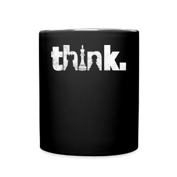 Think Funny Chess Player - Tasse einfarbig - Schwarz - Vorne